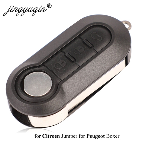 Jingyuqin 3 boutons télécommande rabattable clé porte-clé coquille pour Citroen Jumper Fit Peugeot Boxer 2008-2015 étui de remplacement ► Photo 1/5