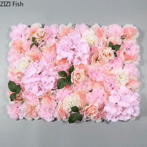 Mur de fleurs artificielles 40x60cm, mur de fond, Rose en soie, décoration de mariage, plantes artificielles, décoration extérieure de la maison ► Photo 1/6