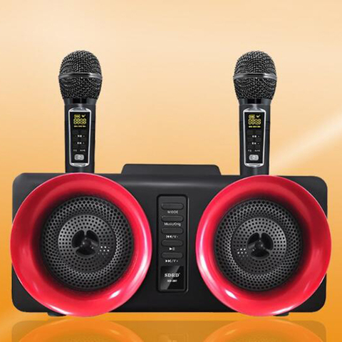 SDRD309 haut-parleur bluetooth portable sans fil microphone duo chorus téléphone portable karaoké home cinéma audio intégré machine ► Photo 1/6