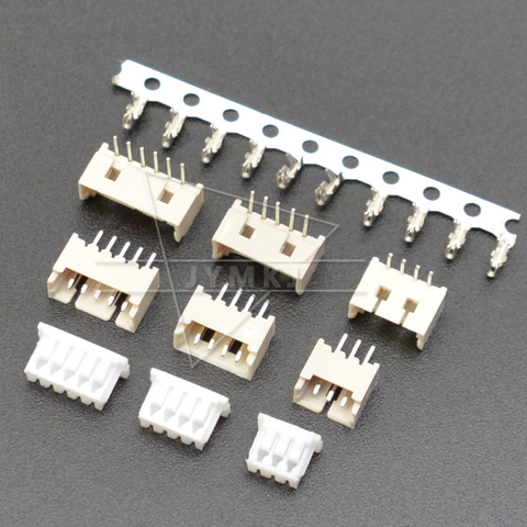 MICRO JST 50pcs-connecteur à broches 1.25, 2/3/4/5/6, tête/boîtier, borne horizontale droite, pas de 1.25MM, 1.25-2p/3p/4p/5p ► Photo 1/6