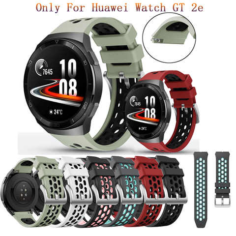 Bracelet de montre Huawei, 22mm, en Silicone, respirant, pour Huawei GT 2e 46mm, brassard Correa ► Photo 1/6
