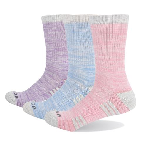 YUEDGE-chaussettes d'équipage en coton peigné pour femmes, coussin d'échauffement, chaussettes de Sport, randonnée (3 pièces/paquet) ► Photo 1/5