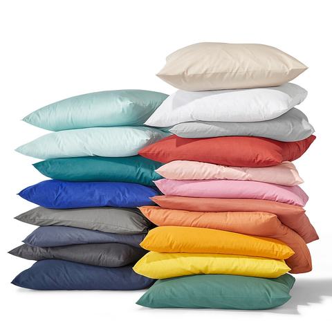 Makiteks – taie d'oreiller 100% coton, ensemble de 2 pièces, 50x70, 65x65, 80x80, 52x82, jaune, bleu, rouge, noir, vert, rose, orange ► Photo 1/6