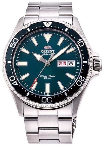 Orient RA-AA0004E Kamasu Mako III cristal saphir acier inoxydable automatique plongeurs montre pour hommes vert ► Photo 1/6