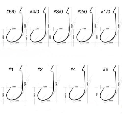 Hameçons Offset pêche engrenages 10 pièces/ensemble (livraison rapide en Russie) hameçons offset pour appât silicone appâts jig pêche vibrotail ► Photo 1/1