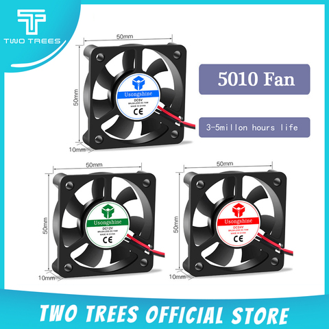 5010 DC5V/12V/24V 3D imprimante turbine ventilateur 5010 3d imprimante partie ventilateur 50mm (50*50*10mm) 2Pin Brushless ventilateur de refroidissement 5/12/24v ventilateur conduit ► Photo 1/6