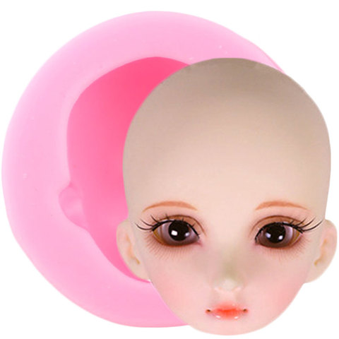 Moules 3D en Silicone pour visage de fille, pour masque de bébé, Fondant, outils de décoration de gâteaux, savon, bonbons, argile polymère, chocolat ► Photo 1/6