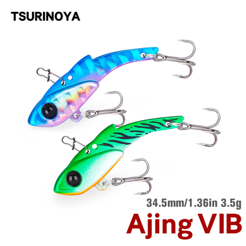 TSURINOYA Metal VIB Fishing Lure AJING Trout Hard Bait PIED FALCONET 34.5mm 3.5g Rochfish Barracuda Pike Winter Fishing Tackle ► Photo 1/6