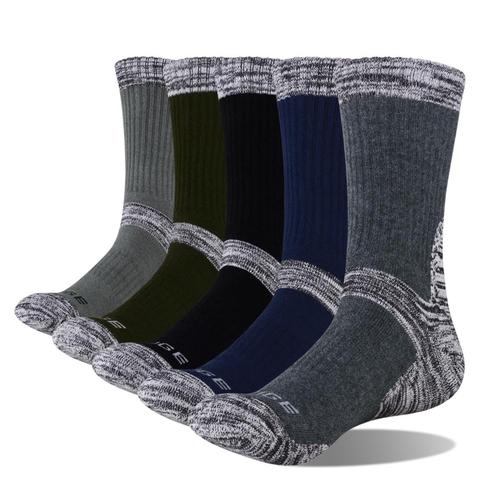 YUEDGE-chaussettes de sport, randonnée, athlétiques, à coussin épais, en coton, pour hommes, à coussin épais, 5 paires/paquet ► Photo 1/6