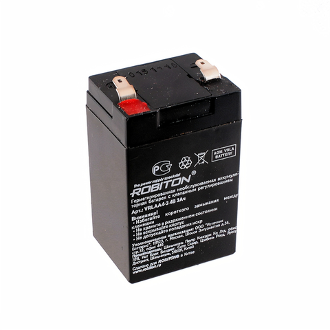 Batterie 4 V (batterie rechargeable) robiton vrla4-3 (4 V, 3 AH) ► Photo 1/1