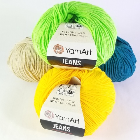 Yarnart jean fil % 55 coton-% 45 PolyAcr 50gr-160m Cardigan pull châle Blouse maison Textile Amigurumi Crochet tricot ► Photo 1/6