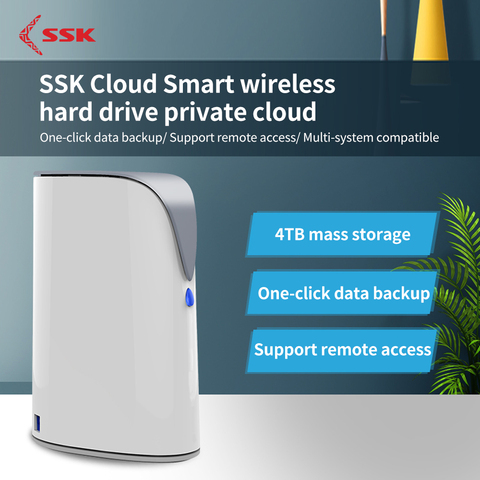 SSK – disque dur Cloud personnel de 4 to, stockage rattaché au réseau, sauvegarde automatique, accès à distance sans fil, NAS pour téléphone/tablette PC/ordinateur portable ► Photo 1/6