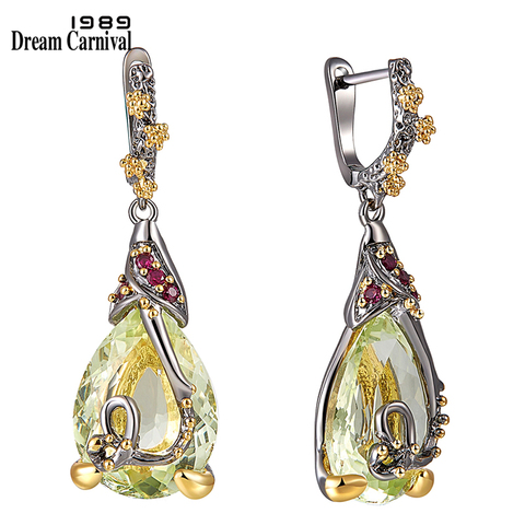 Dreamcarnaval 1989 nouvelle goutte d'eau cubique Zircon boucles d'oreilles pour les femmes cuivre boucles d'oreilles accessoires de mode cadeau Hot Pick WE3876 ► Photo 1/6