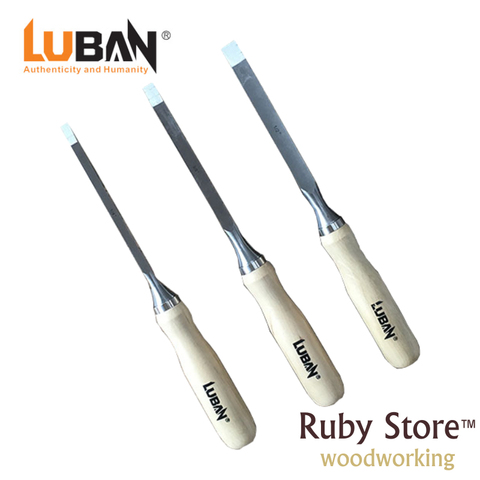 Qiangsheng – ensemble de 3 burins à mortaises Luban, travail du bois fin ► Photo 1/6