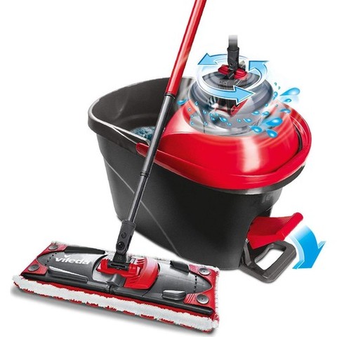 Vileda Ultramat Turbo 2 en 1 kit de nettoyage Premium pédale presser chambre eau Sıçratmama bois et céramique Surfaces lumière Portable ► Photo 1/6