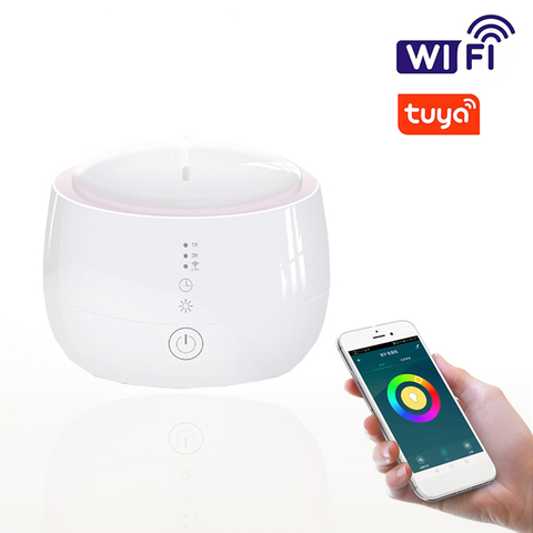 Diffuseur d'huile aromatique, humidificateur Intelligent sans fil, wi-fi, Compatible avec Alexa Google Home via l'application Tuya, commande vocale ► Photo 1/6