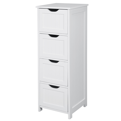 1PC blanc sol debout vanité commode Buffet meuble de rangement avec 4 tiroirs armoire polyvalente salle de bain étagère Organization ► Photo 1/1