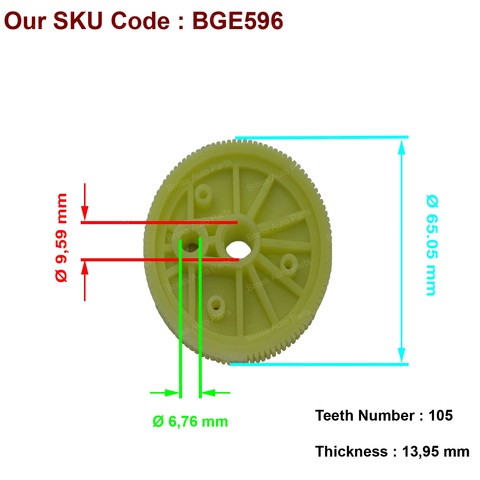 Pièces d'auto Bross BGE596 moteur d'essuie-glace de fenêtre arrière 0390201532 engrenage de réparation pour Ford Fiesta MK4 MK5 5 portes seulement navire de turquie ► Photo 1/6