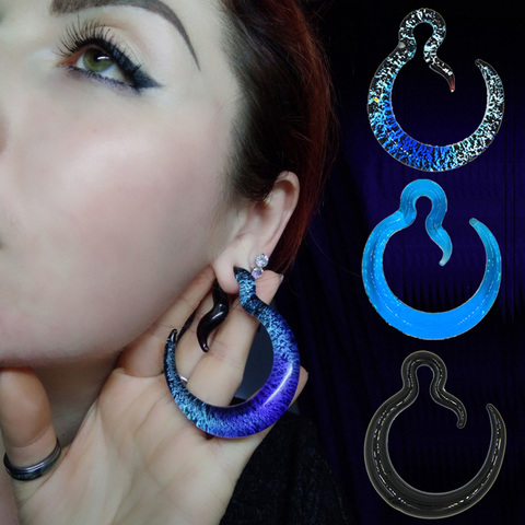 Paire de crochets d'oreilles en verre Pyrex, jauge extensible, Tunnel, bouchon extensible, Piercing, corps, bijoux, poids 6mm ► Photo 1/6