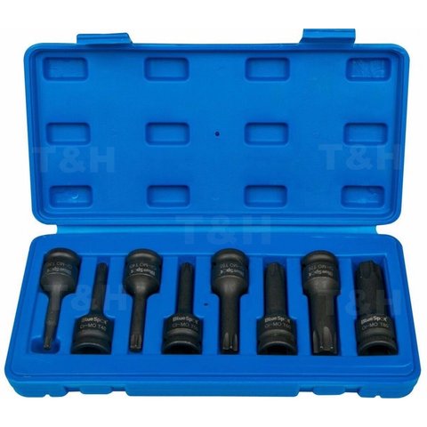 8pc ensemble 1/2 connecteurs Torx clé Impact T30-T80 ► Photo 1/6