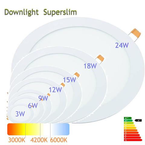 Jandei-pack 2/Pack 5 LED Downlight 3W/6W/9W/12W/18W/24W dans le pilote 6000K/42000K/3000K inclus. -Spot encastrable, spot ► Photo 1/4