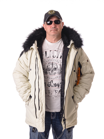 Alaska Oxford Everest. Veste d'hiver homme avec capuche en fourrure artificielle, avec poches et matière imperméable. ► Photo 1/6