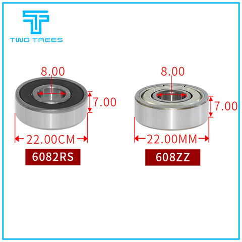 4 pcs/lot roulement à billes 608zz 608 2RS 8X22X7 simple rangée rainure profonde en acier scellé à bride poulie Miniature roue 3D imprimantes pièces ► Photo 1/5