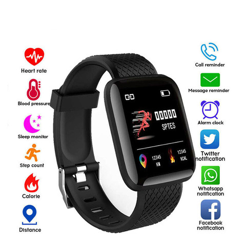 Montre connectée D13 pour les hommes et les femmes, étanche, avec moniteur de rythme cardiaque et de sport, pour Android, 116 Plus ► Photo 1/6