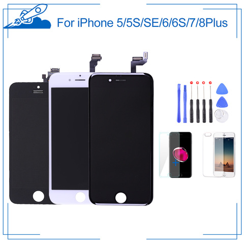 Écran LCD de qualité AAA + + pour iPhone 6 6S 7 8 Plus remplacement de numériseur d'écran tactile pour iPhone 5 5C 5S SE avec cadeau ► Photo 1/6