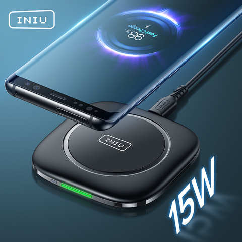 INIU 10W Qi chargeur sans fil LED USB Type C chargeur rapide pour iPhone 12 11 Pro Max Xs Xr X 8 Samsung S21 S20 S10 Note 20 10 ► Photo 1/6