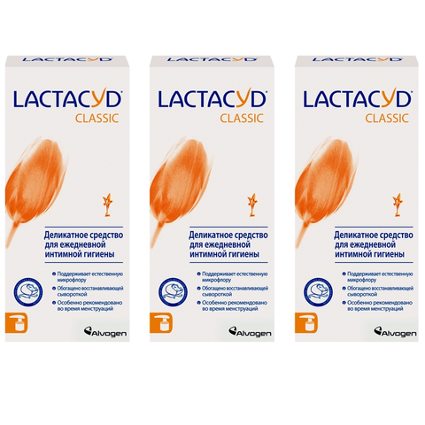 Lactacyd lot de produits pour l'hygiène intime quotidienne, 3 pièces par paquet ► Photo 1/4