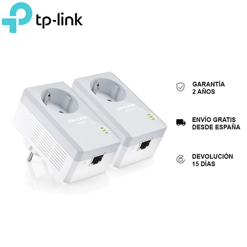 KIT de TP-LINK TL-PA4010P, adaptateurs Powerline, prise intégrée, 1 port Ethernet 10/100Mbps, portée 300 M-remis à neuf ► Photo 1/6