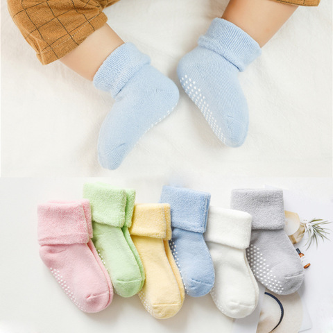 Chaussettes de bébé | Nouveaux bas antidérapants souples, pour bébés filles et garçons 0 à 12 mois à la mode ► Photo 1/6