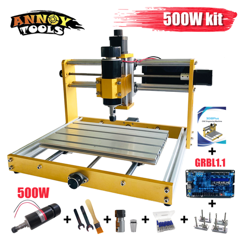 Kit complet pour fraiseuse CNC 3018Plus, 500 W/300 W, moteur pas-à-pas Nema17/23, trou diamètre 52 mm, CNC bois routeur, machine PCB, cadre en métal appliqué ► Photo 1/6