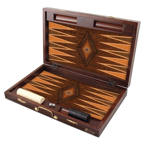 Jeu de société Backgammon ensemble divertissement en bois pliant International jouets cadeau à la main voyage jeux échiquier grande taille 2 en 1 ► Photo 1/5