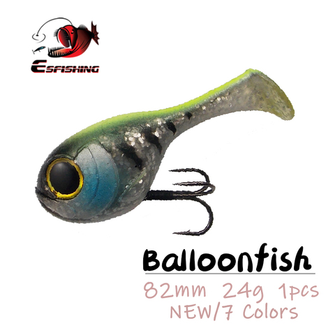 ESFISHING nouveau 2022 Balloonfish 82mm 24g 1 pièces leurres de pêche au sel chaud appâts souples Deraball ► Photo 1/6