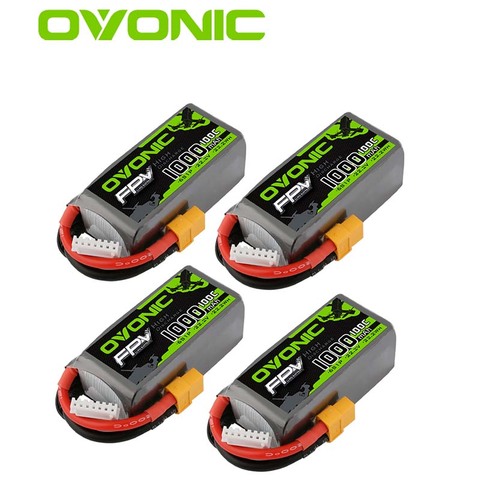 OVONIC 22.2V 100C 1000mAh 6S LiPo batterie XT60 prise pour FPV Freestyle course RC voiture Drone quadrirotor 1 pièces 4 pièces ► Photo 1/6