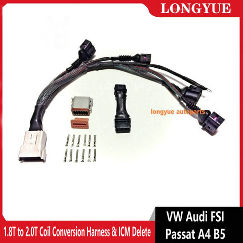 Harnais de Conversion de bobine 1.8T à 2.0T et suppression ICM pour VW Audi FSI Passat A4 B5 (3 à 4 contacts) ► Photo 1/6