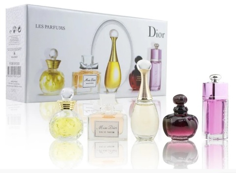 Coffret cadeau de parfum Dior 5 parfums en mini-flacons de 5 ml. ► Photo 1/4