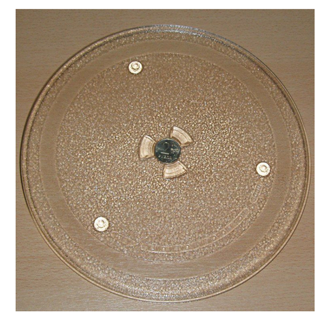 Plaque de verre, plateau, plateau pour four à micro-ondes (micro-ondes) Samsung D-255mm DE74-00027A avec monture 95pm16, MA0115W, 255mm, MCW014UN, N722 ► Photo 1/1