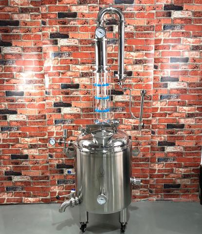 Moonshine – chaudière à vapeur 120l en acier inoxydable 304 et colonne de verre de 4 pouces, plaques à bulles en cuivre ► Photo 1/6