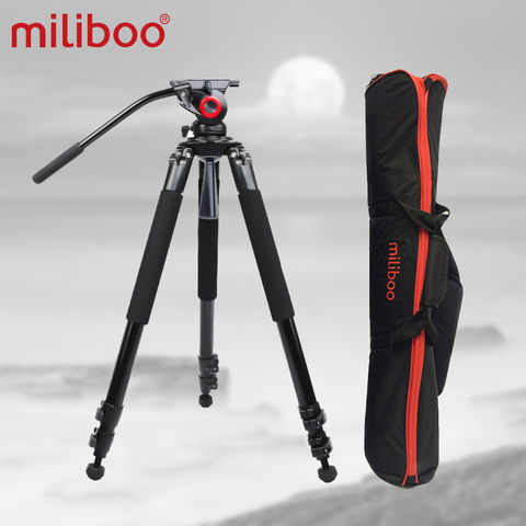 Miliboo – trépied Portable en Aluminium MTT701A, pour caméscope professionnel/caméra vidéo/DSLR, support avec tête sphérique hydraulique ► Photo 1/6