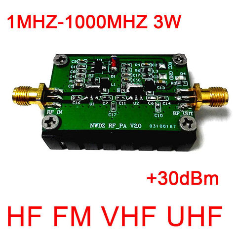 1 MHZ-1000 MHZ 3W 35DB HF VHF UHF FM transmetteur haut débit RF amplificateur de puissance pour radioamateur talkie-walkie à distance à ondes courtes ► Photo 1/1
