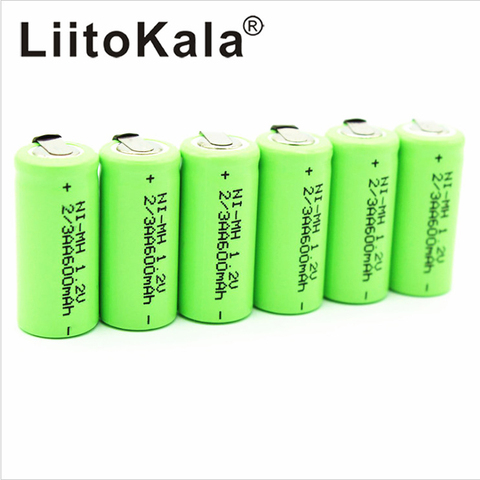 LiitoKala 2/3 AA batterie Rechargeable 600 mAh ni-cd nicd 1.2 V batterie Batteries bleu-plus, moins cher- ► Photo 1/6