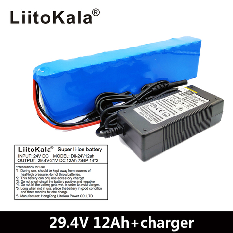 LiitoKala 7S4P 24V 12ah batterie au lithium batteries pour moteur électrique vélo ebike scooter fauteuil roulant cropper avec BMS ► Photo 1/2