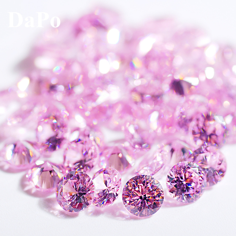 Lot de 10 bijoux pour les ongles en zircon cubique, couleur rose éblouissante, 6MM, accessoires pour Nail Art ► Photo 1/5