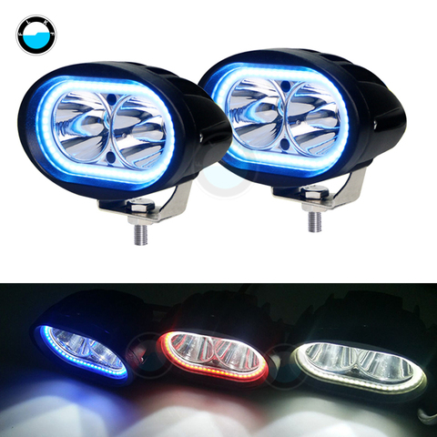 Projecteur de travail pour voiture et moto, phare antibrouillard, pour voiture et moto, 20W LED, 6000K, 2 pièces ► Photo 1/6