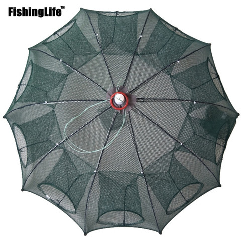 Automatique pliant parapluie type filet de pêche crevette Crabe Poisson Piège Cast Cage