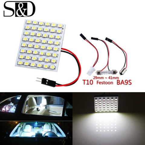 S & D – panneau led 48 SMD, bleu blanc ambre, lampe d'intérieur de voiture en forme de dôme, ampoules w5w c5w t4w, Source de lumière de stationnement ► Photo 1/6