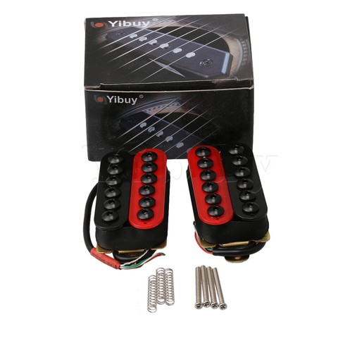 Yibuy Double bobine Humbucker guitare électrique pont de cou pick-up rouge et noir ► Photo 1/6